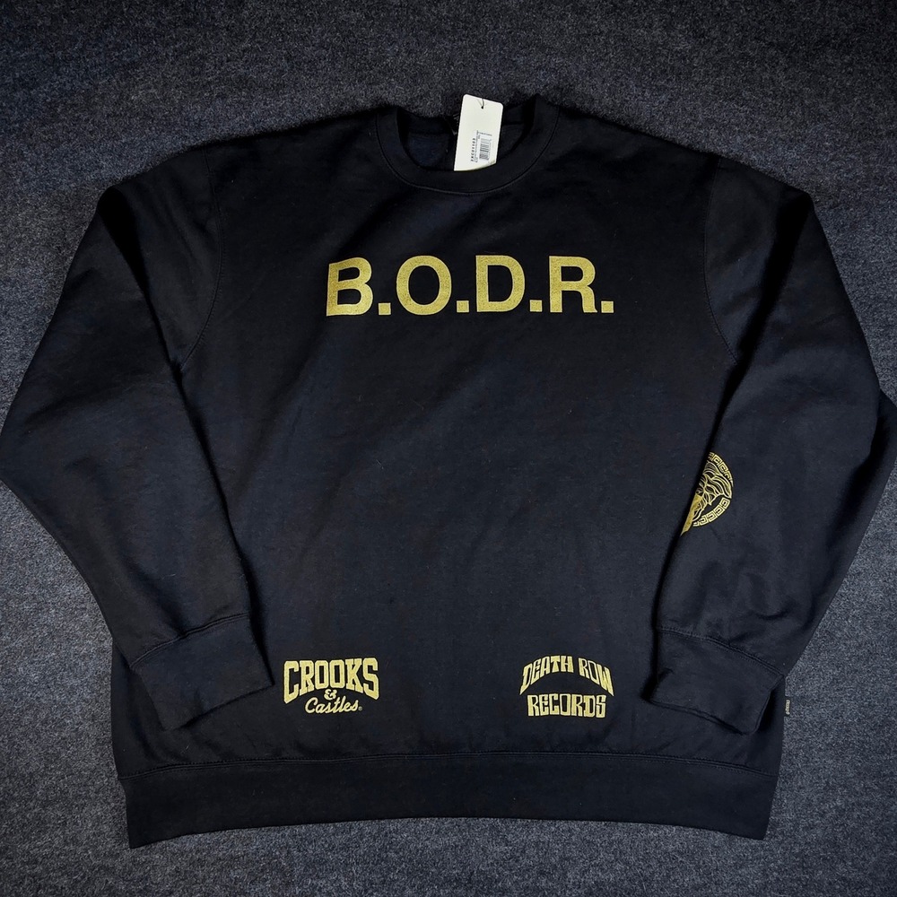 Crooks & Castles Men's Black BODR Graphic Crewneck Sweatshirt NWT Size 5XL